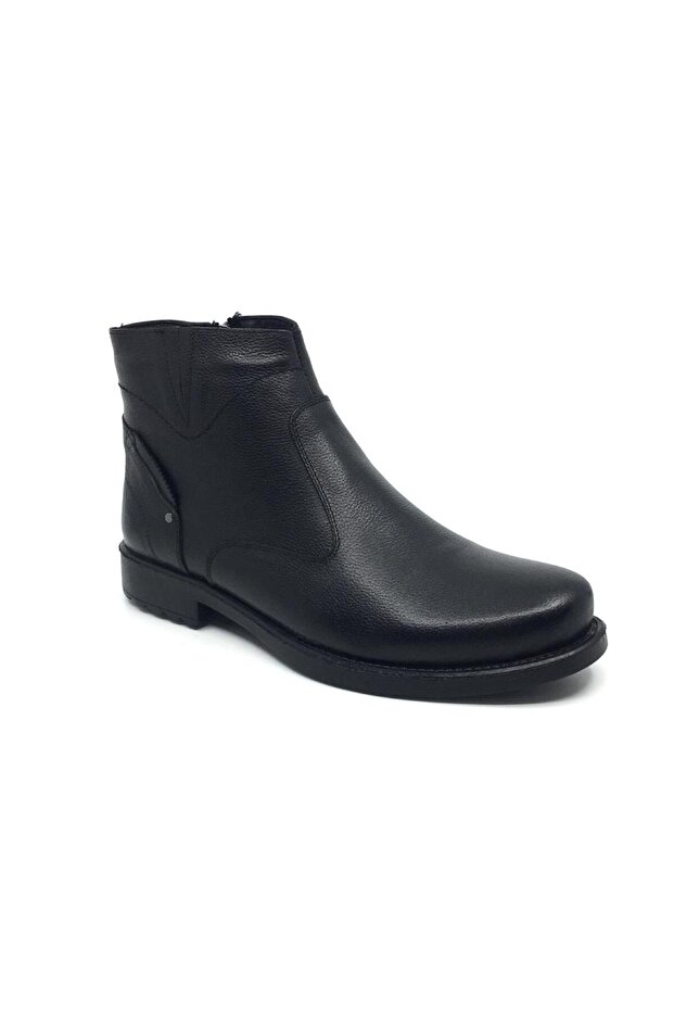 100% Genuine Leather Men's Daily Winter Fur Lined Zippered Large Size Boots 40-47