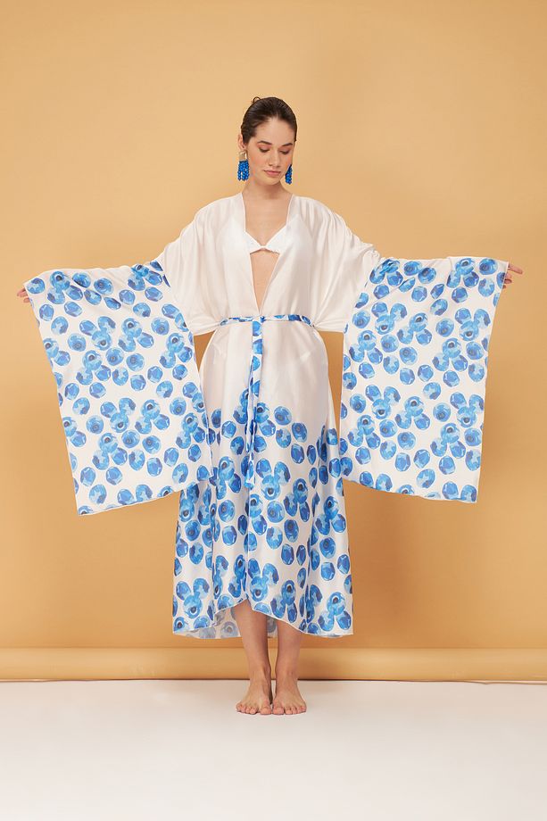 Queen Of Cool Aqua Kaftan TEKS-00070 - 2