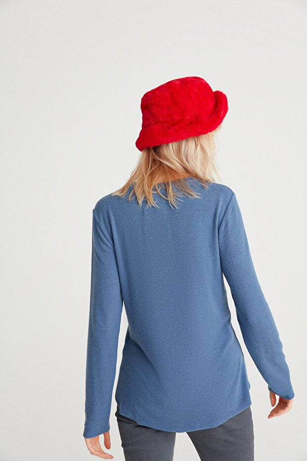 Mavi Uzun Kollu Basic Bluz - 2