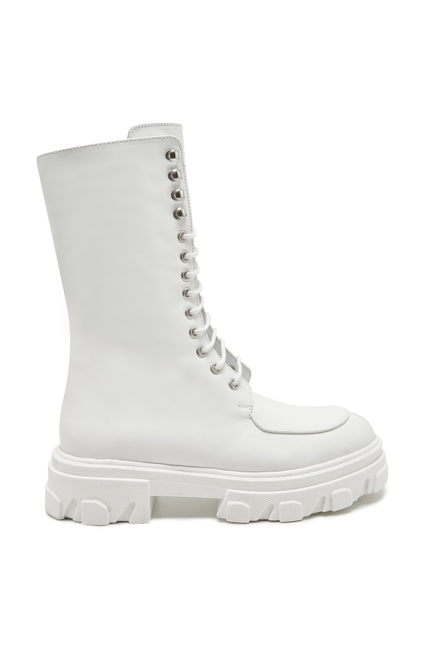 Kadın Beyaz Deri Bot - 4