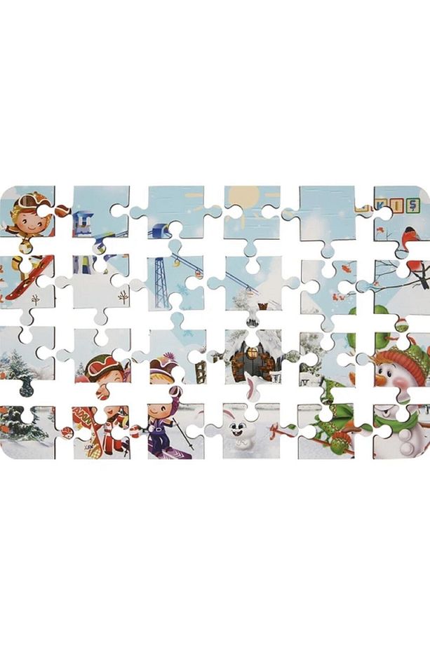 4 Adet Ahşap 24 Parça Mevsimler Eğitici Yapboz Puzzle - 3
