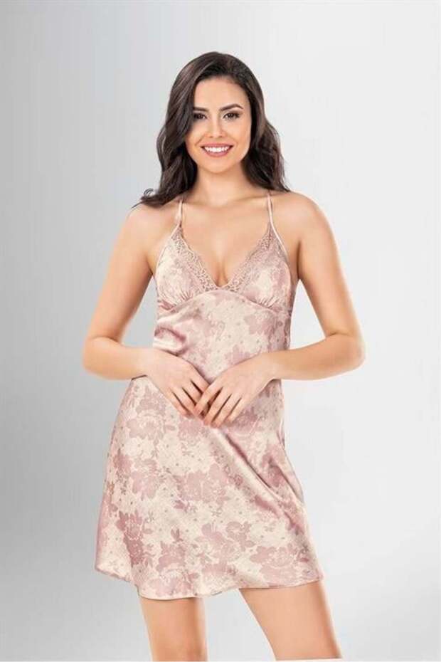 2 Piece Short Dressing Gown Set Patterned - 3