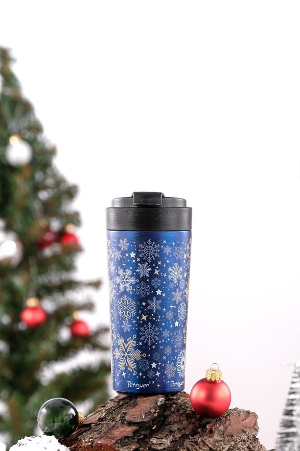 Termos Mug 380 ml Flip Kapaklı - Yılbaşı Hediyesi - Sus 304 Paslanmaz Çelik, Vakum Yalıtımlı - 3