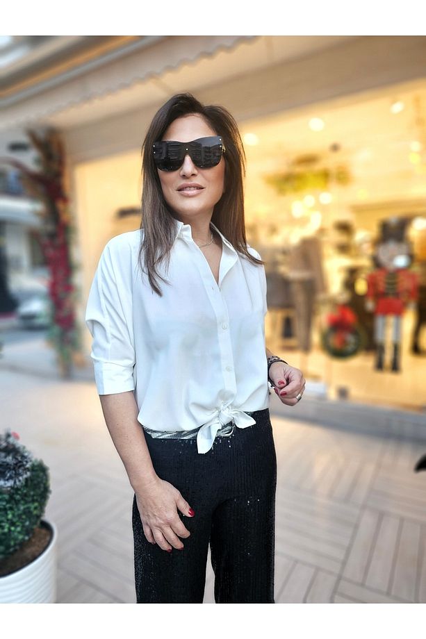 Şifon Oversize Gömlek - 4