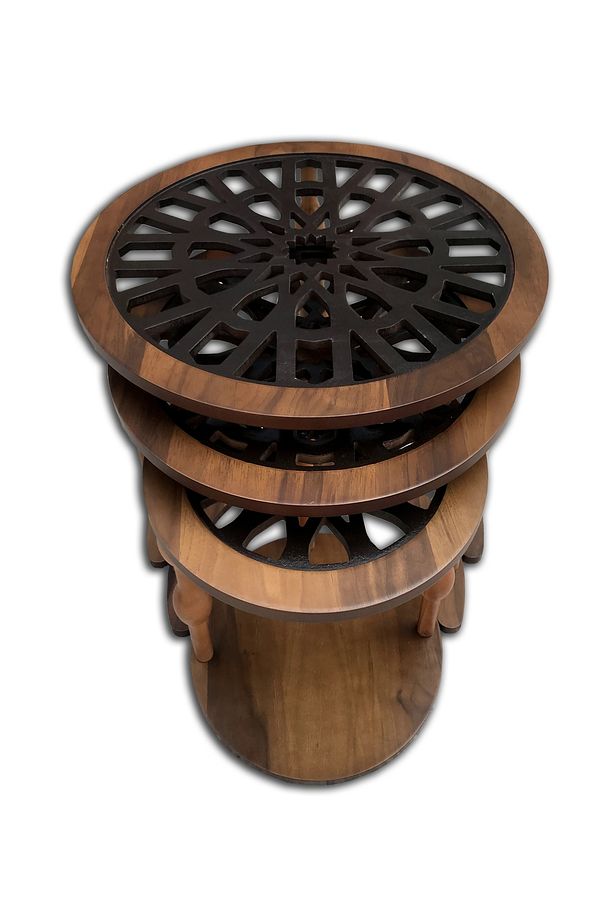 Zigon Cnc 12468 St Osmanlı Motif Işleme Metal Ayak Kütük Desen Mdf Tabla El Yapım - 4