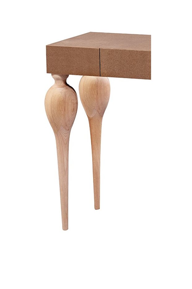 Dresuar 17586 Tombul Torna Model Ham Kayın Retro Ayak Orta Çekm Mdf Tabla El Yapı - 3