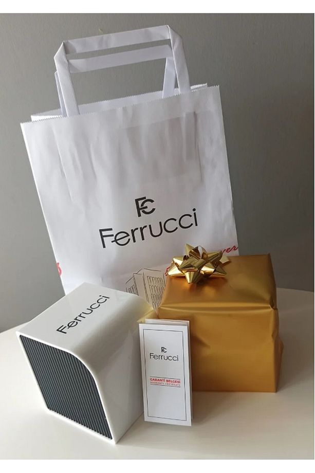 Ferruci Marka Rose Gold Renk Kristal Cam Çelik Kordon 2 Yıl Garantili Kadın Kol Saati - Bileklik - 8