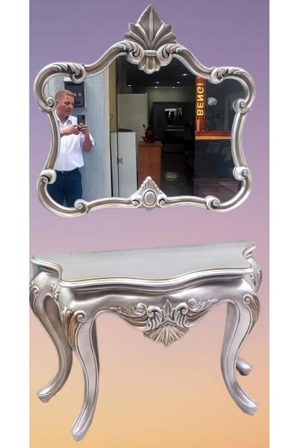 Dresuar 13509 Avangart Aslan Model Polyestr Döküm Eskitm Gri-kahve Renk Nakış - 3