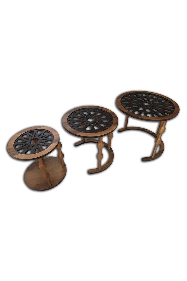 Zigon Cnc 12468 St Osmanlı Motif Işleme Metal Ayak Kütük Desen Mdf Tabla El Yapım - 2