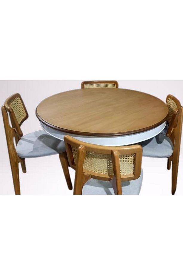 Masa Sandalye 90180 Tk Ihlamur Baba Ayak Model Mdf Tabla 100cm Beyaz Ceviz Elyapı - 5