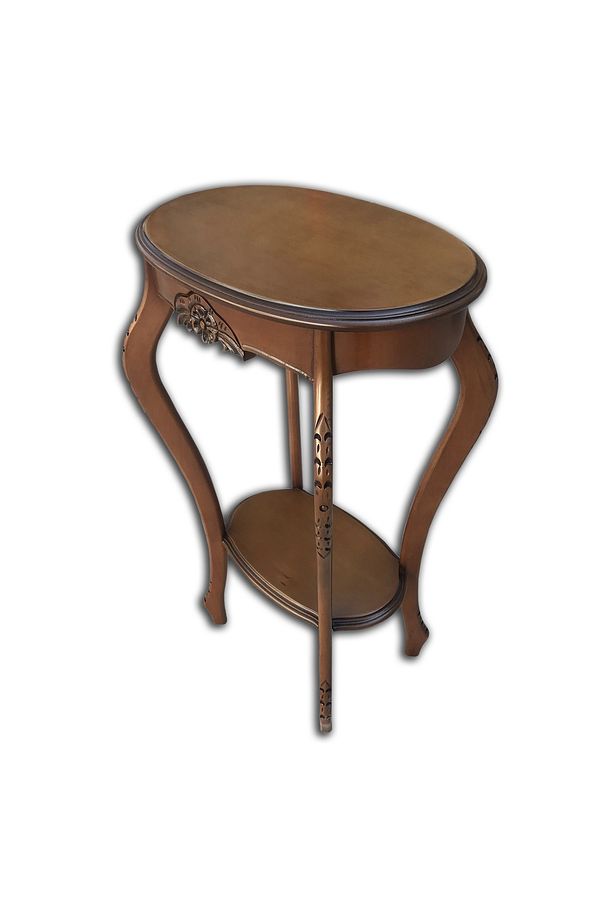 Fiskos Sehpa Oyma Model Parlak Kaplama Mdf Tabla Kayın Ayak Parlak Ceviz 13711 - 2