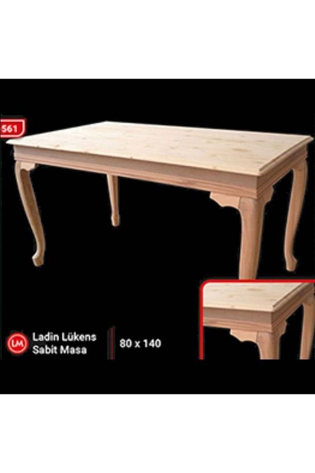 Masa 12897 Klasik Kayın Aslan Lükens Ayak Ham Ladin Masif Sabit Tabla El Yapım - 6