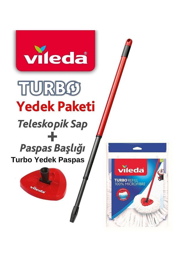 Turbo Sap + Turbo Classic Üçgen Başlık + Mikrofiber Yedek Paspas 3'lü Avantak Set - 2