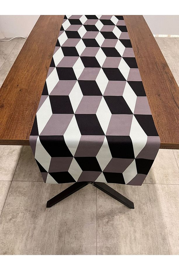 Kare Desenli Runner 40 X 140 - 1