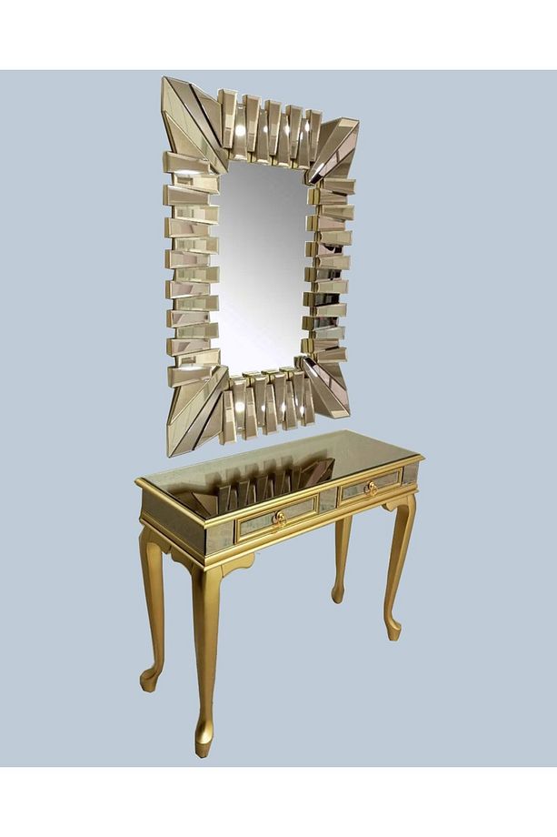 Dresuar St 18550 2çek Modl Kayın Gold Renk Aslan Ayk Kare Ayna Kaplı Güneş Elyapı - 2