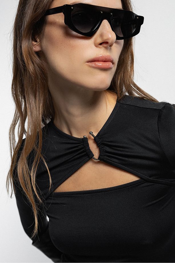 Cut Out Detaylı Parti Elbise - 5