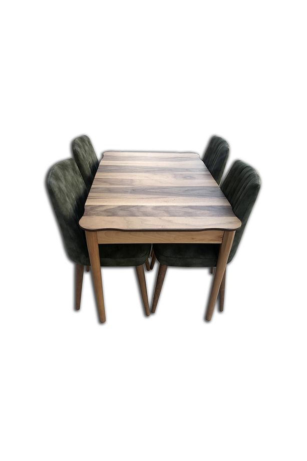 Masa 12507 Kütük Desen Tk Model Kayın Retro Ayak Ceviz Dilimli Kapiton Sandalye - 2