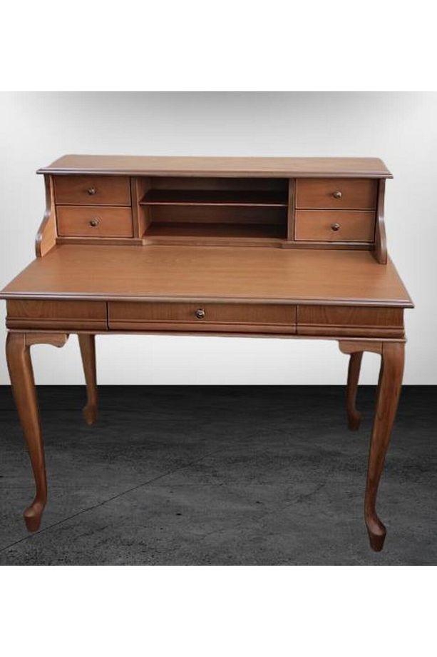 Çalışma Masa St 17345 Klasik Model Kayın Aslan Ayak Ceviz Eskitme Kulp El Yapım - 7