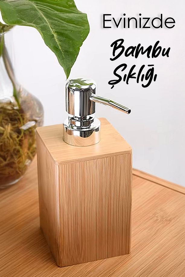 2'li Bambu Sıvı Sabunluk Seti - Mutfak Banyo Sıvı Sabun Bulaşık Deterjanı Şişesi 250 ml - 3
