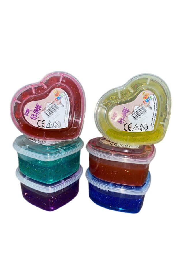 Kalp Kutulu Kalpli Simli Slime 2 Adet - 1