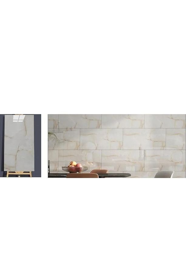 30x60 Kendinden Yapışkanlı Mermer Fayans Görünümlü Mutfak Banyo Wc Yer Duvar PVC Köpük Panel Kaplama - 4