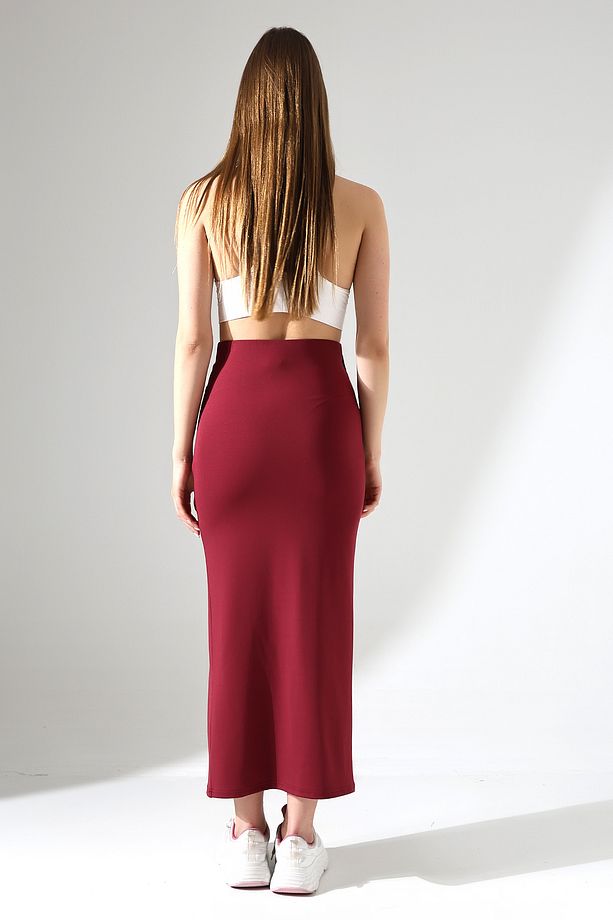 Dalgıç Kumaş Yırtmaçlı Uzun Etek Maxi Boy 92 Cm - 8