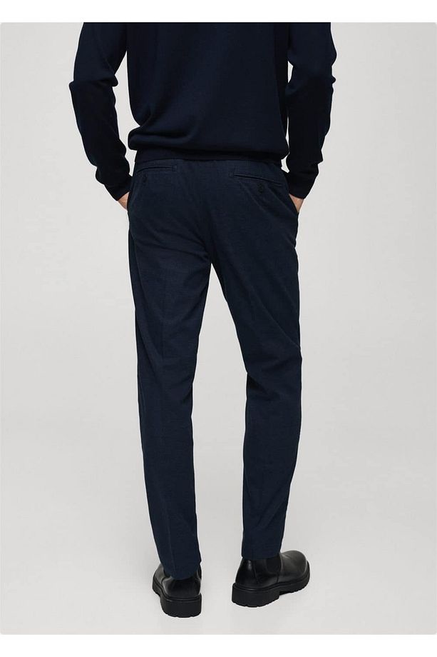 Mikro kazayağı desenli flanel pantolon - 4