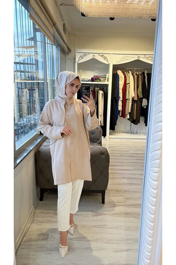 İNVEE 7053 Bej Gömlek - 3