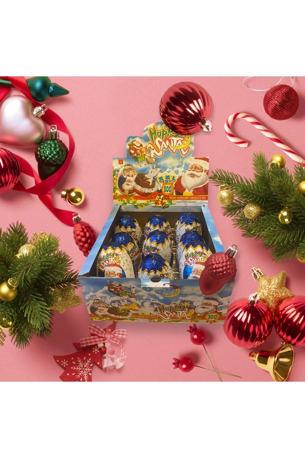 9 Adet Sürpriz Hediyeli Yılbaşı Dev Çikolata Yumurta - Oyuncak - Noel - 1