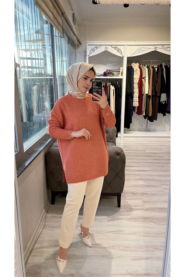 İNVEE 7063 Simli Triko Tunik - 1