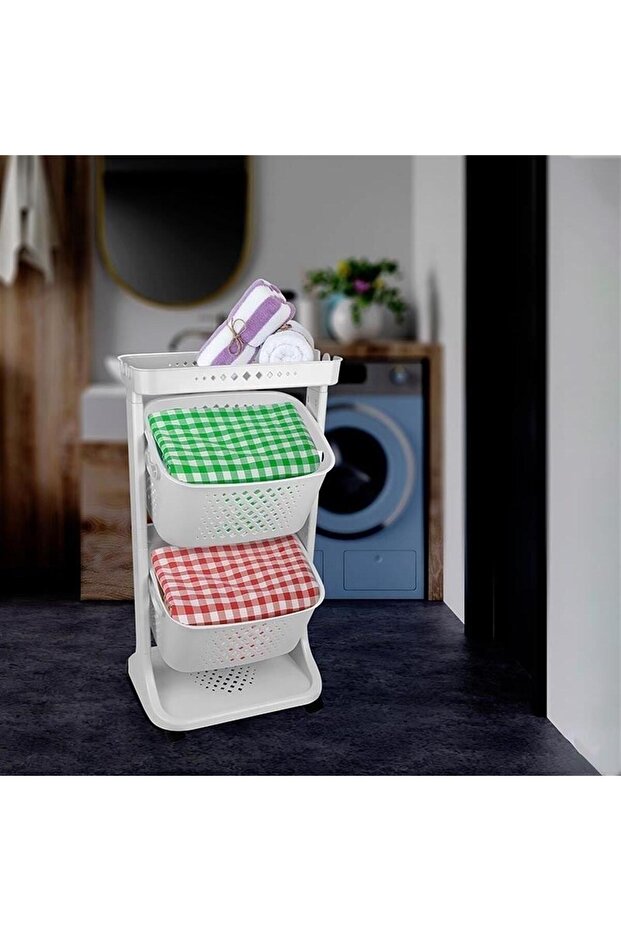 2-Tier Multi-Purpose Rolling Basket - 3