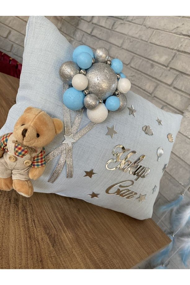31 Cm Led Işıklı Yuvarlak Bubble Bebek Kapı Süsü Ve Yastık - 3