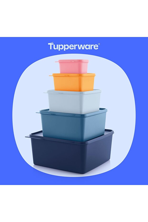 New Set of 5 Square and Quadrilateral Storage and Organizing Containers - 1