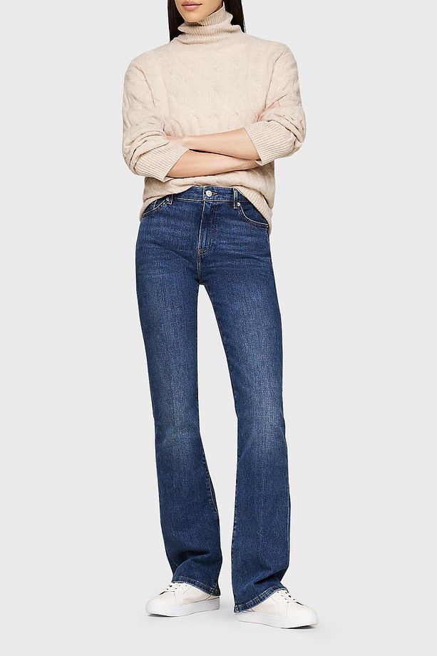 Pamuklu Regular Fit Yüksek Bel Geniş Paça Jeans  KOT PANTOLON WW0WW43494 1BL - 3