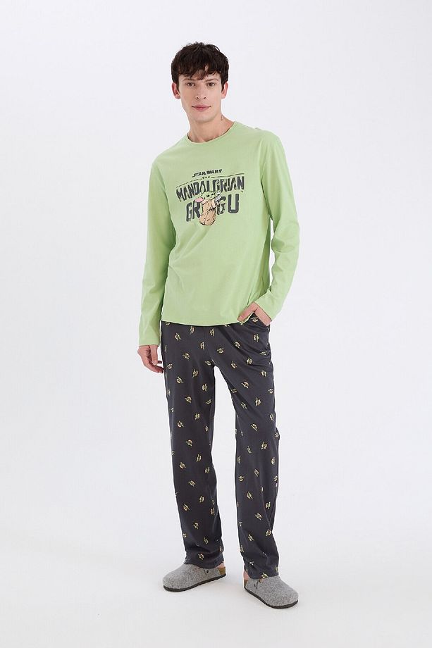 Star Wars-Mandalorian Pijama Takımı Regular Fit Uzun Kollu Üst Beli Lastikli Uzun Alt D8221AX24WN - 2