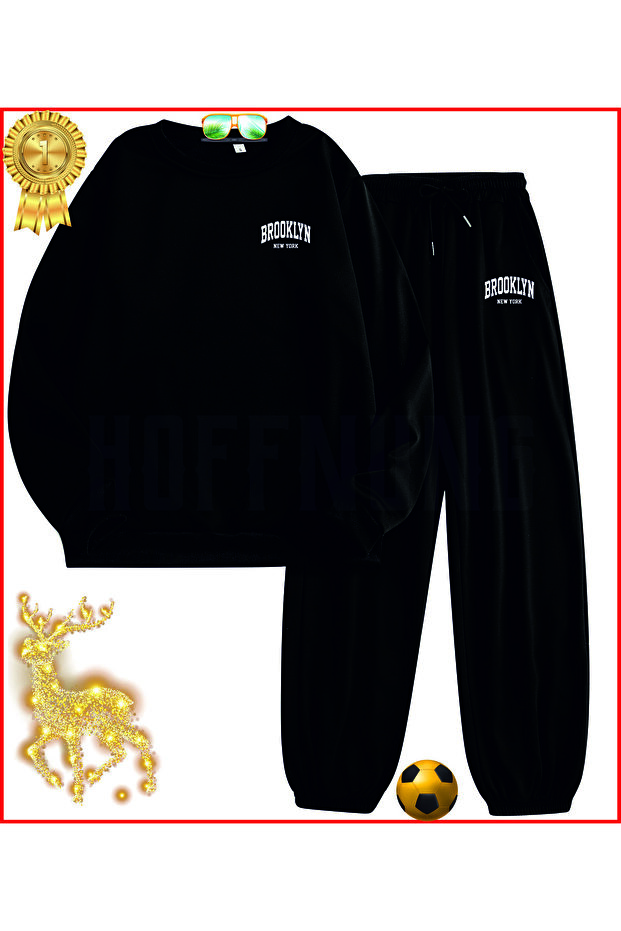 Full Sweatshirt Brooklyn New York Printed Tracksuit Set