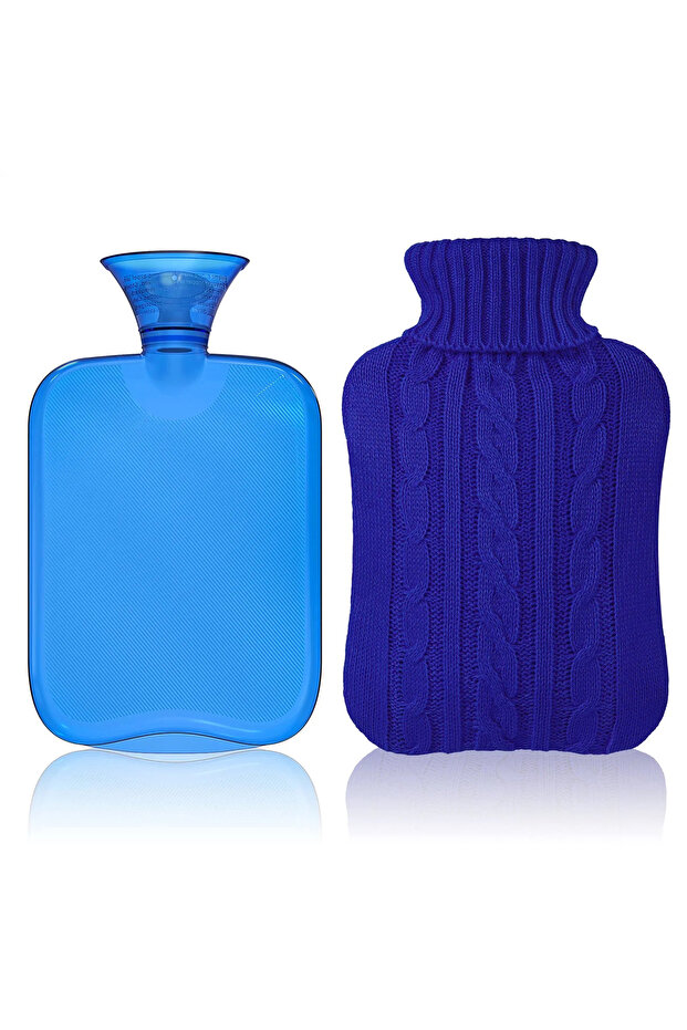 Hot Water Bag 2L Blue Fleece Cover