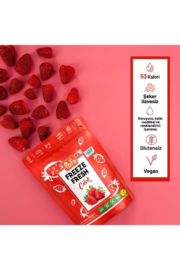 Pol’s Freeze Fresh Çilek 15 G X 1 Adet, Vişne 25 G X 1 Adet , Böğürtlen 20 G X 1 Adet Freeze Dry Don - 2