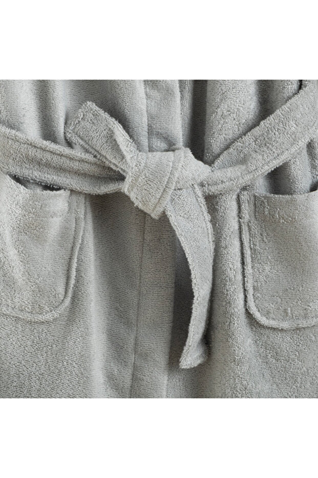 Panda Kapüşonlu Bornoz Gri - 3
