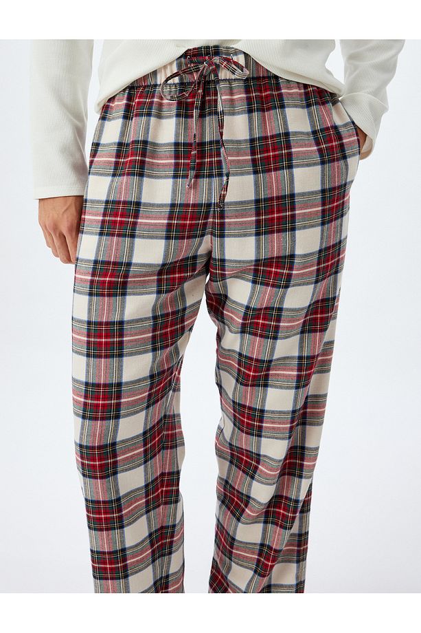 Yılbaşı Temalı Bol Kalıp Dokuma Pijama Altı - 5