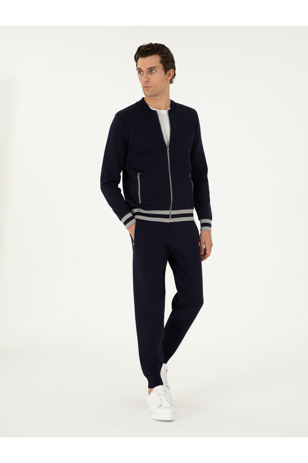 Navy Blue Jogging Fit Knitwear Trousers 50292585-Vr033