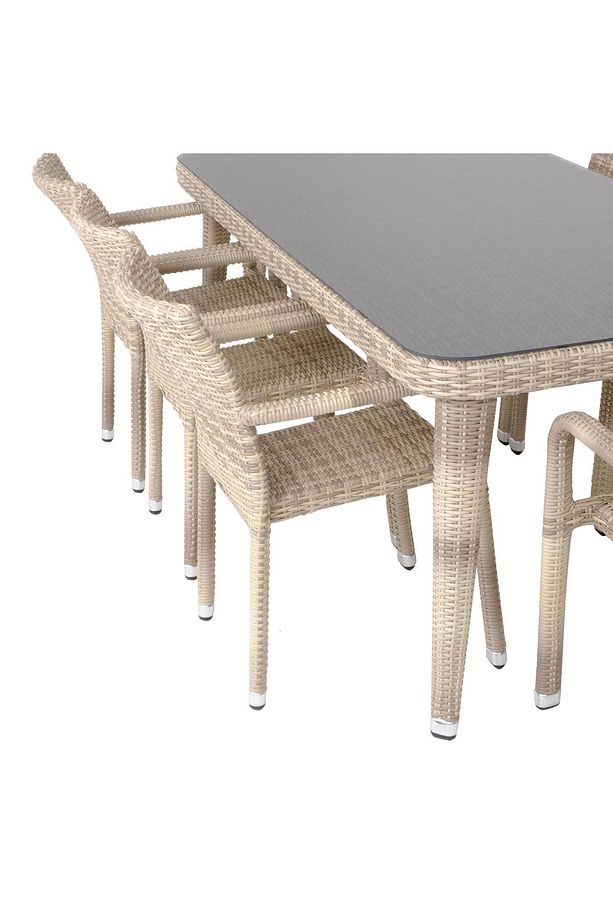 Peter 100x215 Rattan Bahçe Masa Takımı | Rehome - 4