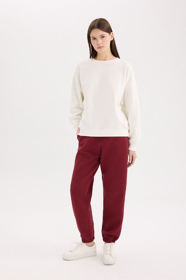 Standart Fit Kalın Jogger Eşofman Altı Bel Paça Lastikli Basic Düz Uzun Boy S7370az24wn - 3