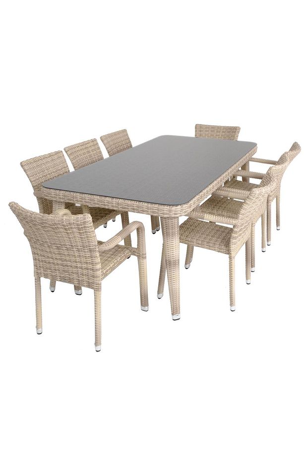 Peter 100x215 Rattan Bahçe Masa Takımı | Rehome - 1