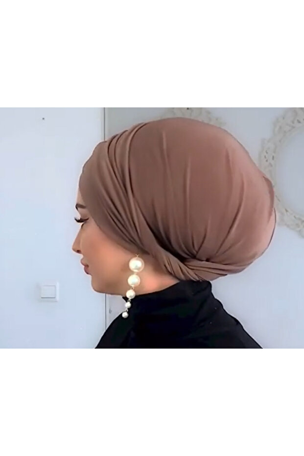 Dark Mink Sandy Wrapped Bonnet - 2