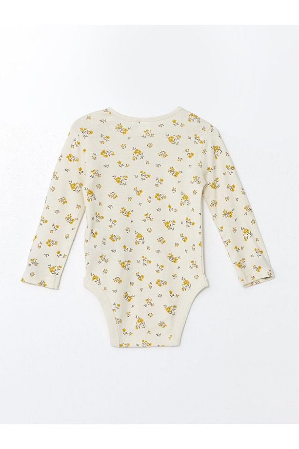 LCW baby Sarı Bisiklet Yaka Kız Bebek Çıtçıtlı Body 2'li - 4