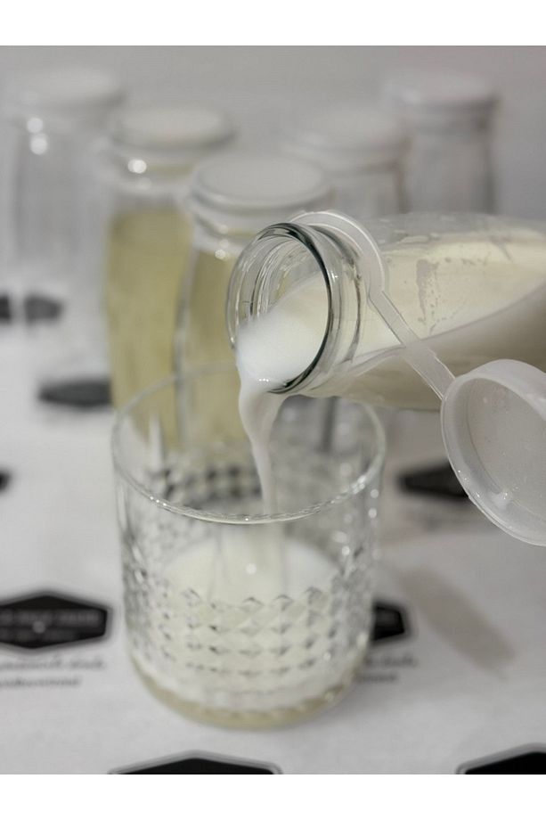 6 Adet Şeffaf Cam Şişe Süt Ayran Limonata Sirke Meşrubat Şişesi Çok Amaçlı - 4