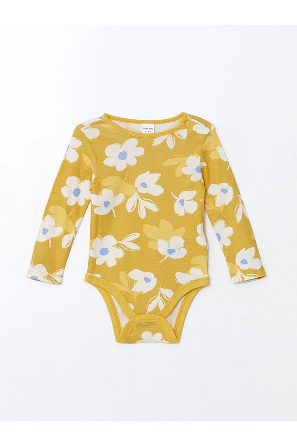 LCW baby Sarı Bisiklet Yaka Kız Bebek Çıtçıtlı Body 2'li - 2