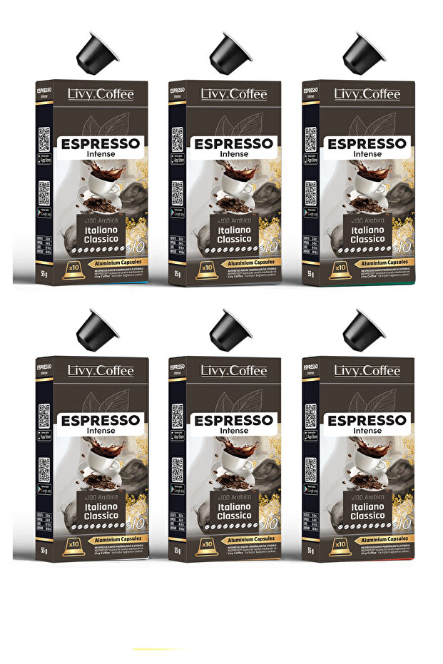 Aluminum Nespresso ® Compatible Capsule Coffee Espresso 60 Capsules