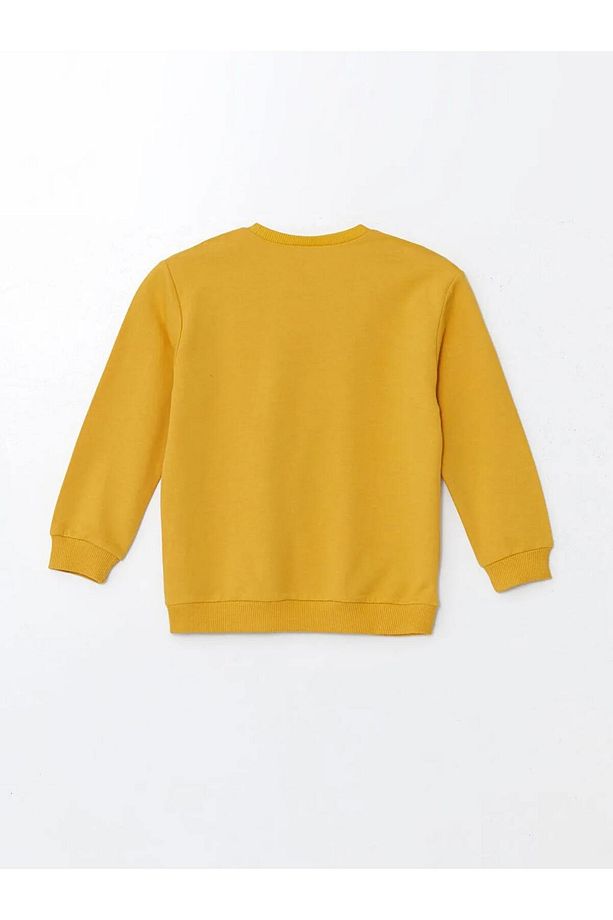 LCW Kids Sarı Bisiklet Yaka Uzun Kollu Baskılı Erkek Bebek Sweatshirt ve Eşofman Alt 2'li Takım - 3